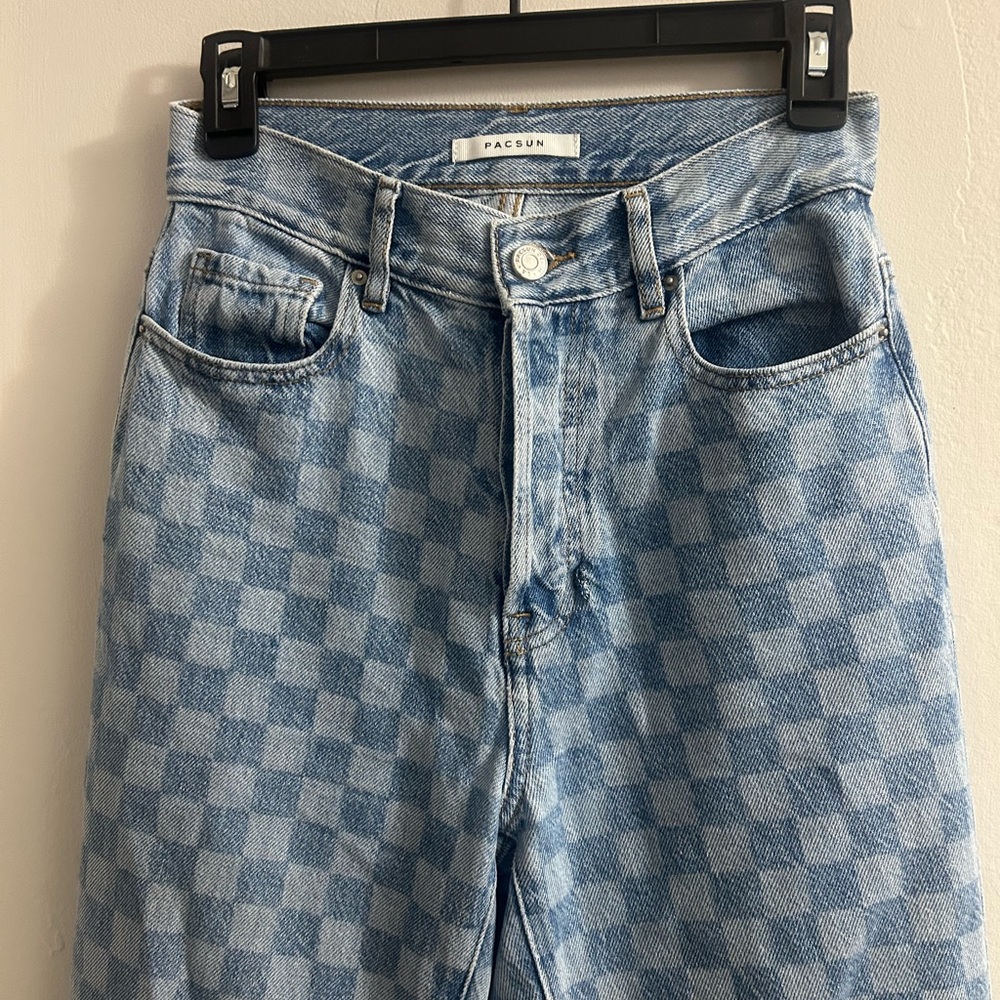 PacSun Blue Checkered Slim jeans 0094 - Picture 4 of 10